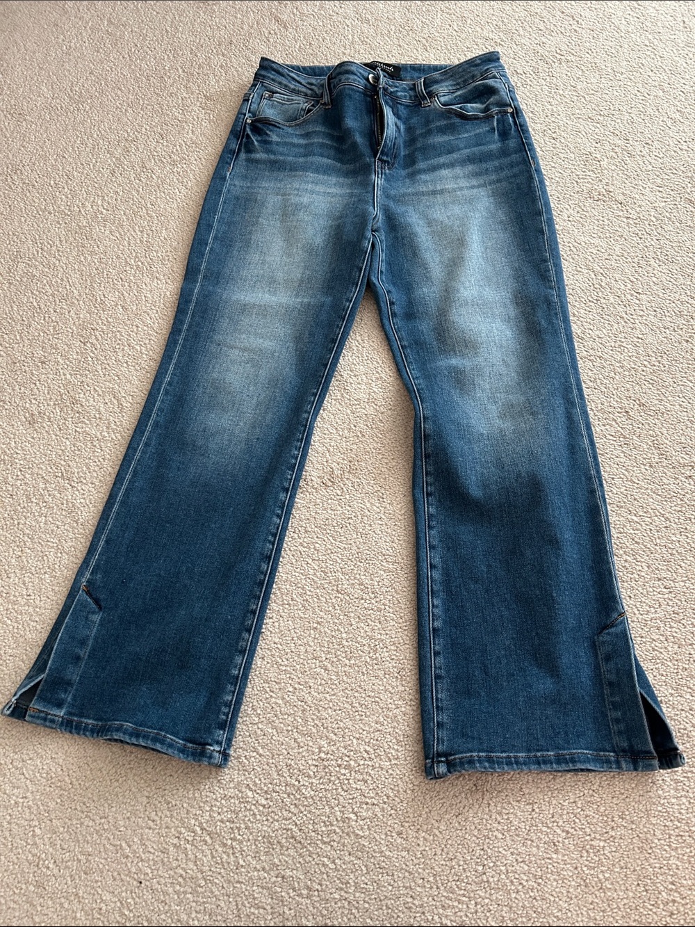 Women's Dark Blue Wide-Leg Flare Jeans